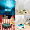 Vinyl Record Player with Water Waves Lamp, Dark Green Waves