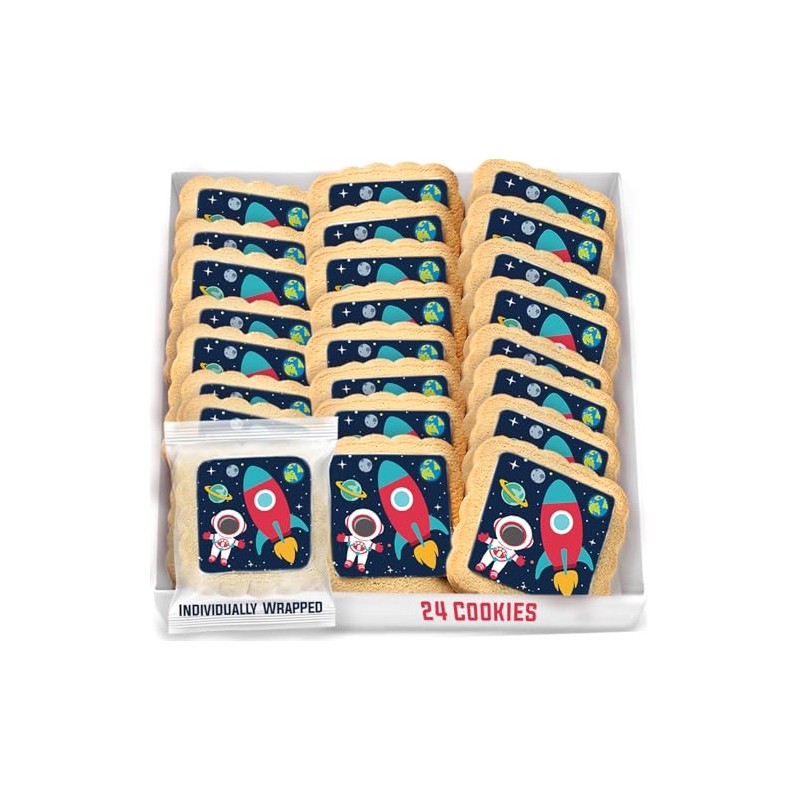 Space Themed Cookies Individually Wrapped Bulk | Outer Space Astronaut