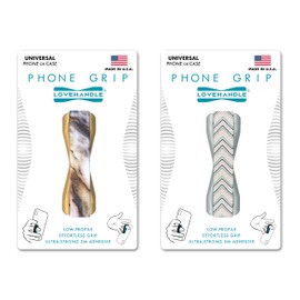 LOVEHANDLE Universal Phone Grip for Smartphones & Mini Tablets - Phone Holder for Hand - Wireless Charging Compatible - Made in The USA - Chic Chevron