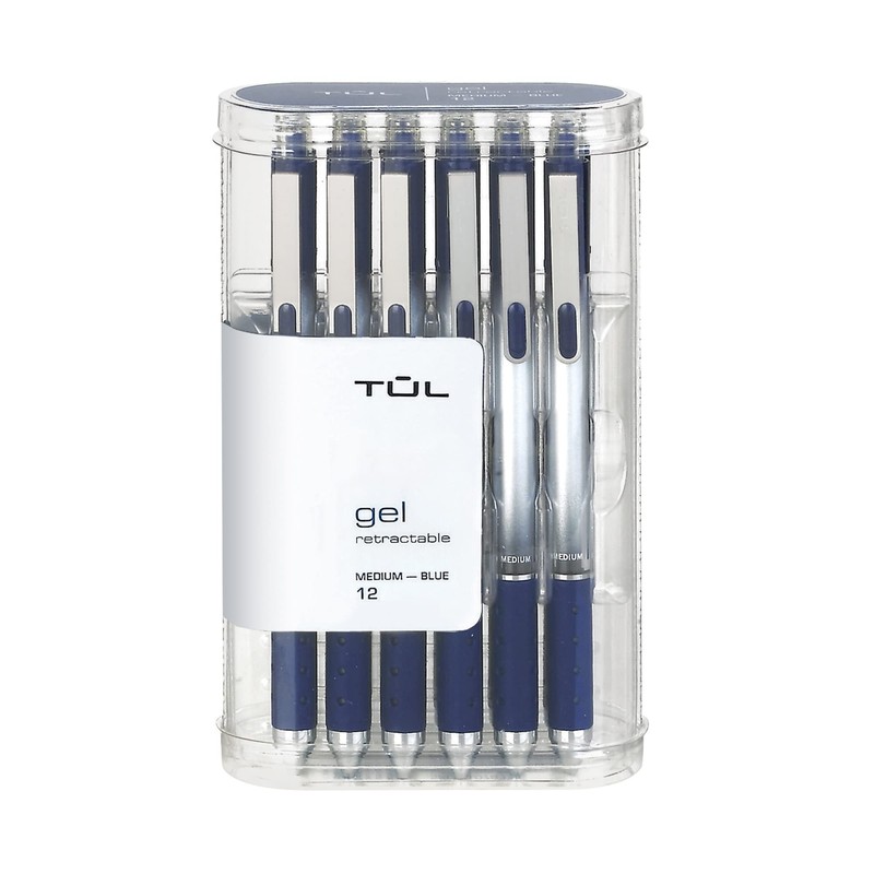TUL Gel Pens, Retractable, Medium Point, 0.7 mm, Gray Barrel,