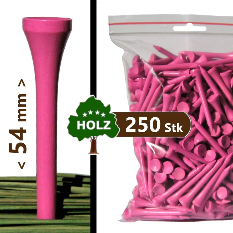 Golf tees, 54 mm (2 1/8 inches), 250 tees, wood,