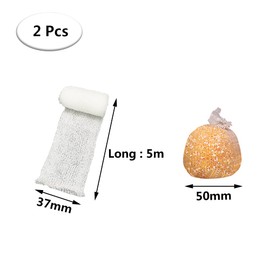 2 Pcs Carp Fishing Bags PVA 5M Mesh Bait Bags Mesh Refill Stocking Water Soluble for Carp Fishing Accessories,Wide 37mm, White