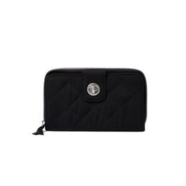 Vera Bradley Women's Performance Twill Turnlock Wallet With RFID Protection, Black, One Size