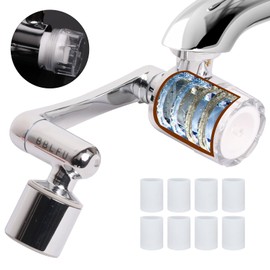 BBLFU Filtered Faucet Aerator 1080° Rotating Faucet Extender Aerator,Bathroom Sink Filter Faucet Extender for Bathroom Sink,Universal Splash Sink Filter Water Faucet For Skin/Eye/Face