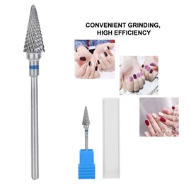 Nail Drill Tungsten Steel Nail Drill Attachment Diamond Cutter for Pedicure Manicure Removal Gel Acrylic Cuticle (Blue Label)