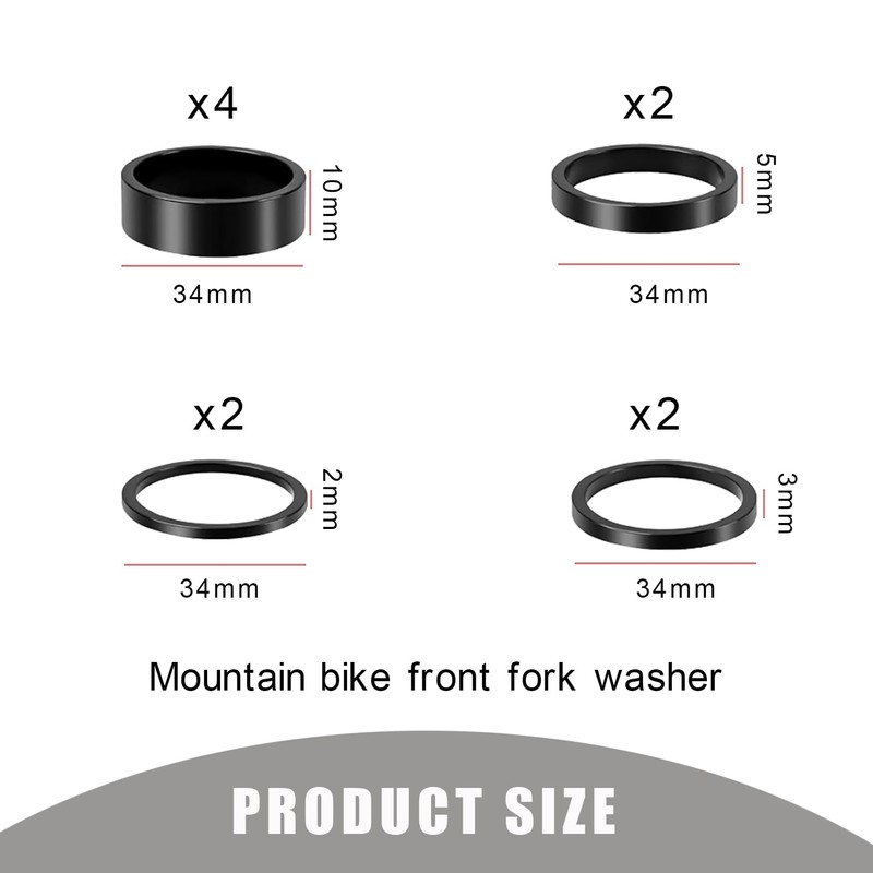 Pack of 10 Ahead Spacer 1 1/8 Inch, Aluminium Bicycle