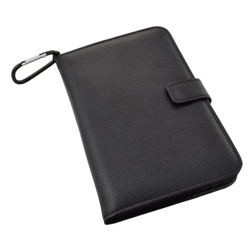 Black Leatherette Golf Organiser with Divot Repairer with Marker and