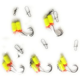 5 - Hi*Low - Pompano Rig, Surf Fishing Rig, Fishing Rigs, Double Drop Rig - Pompano, Snappers, Whiting, Drum, Spots, Etc Hand Tied w/ 30Lb Mono Line, 3/4" Yellow Floats