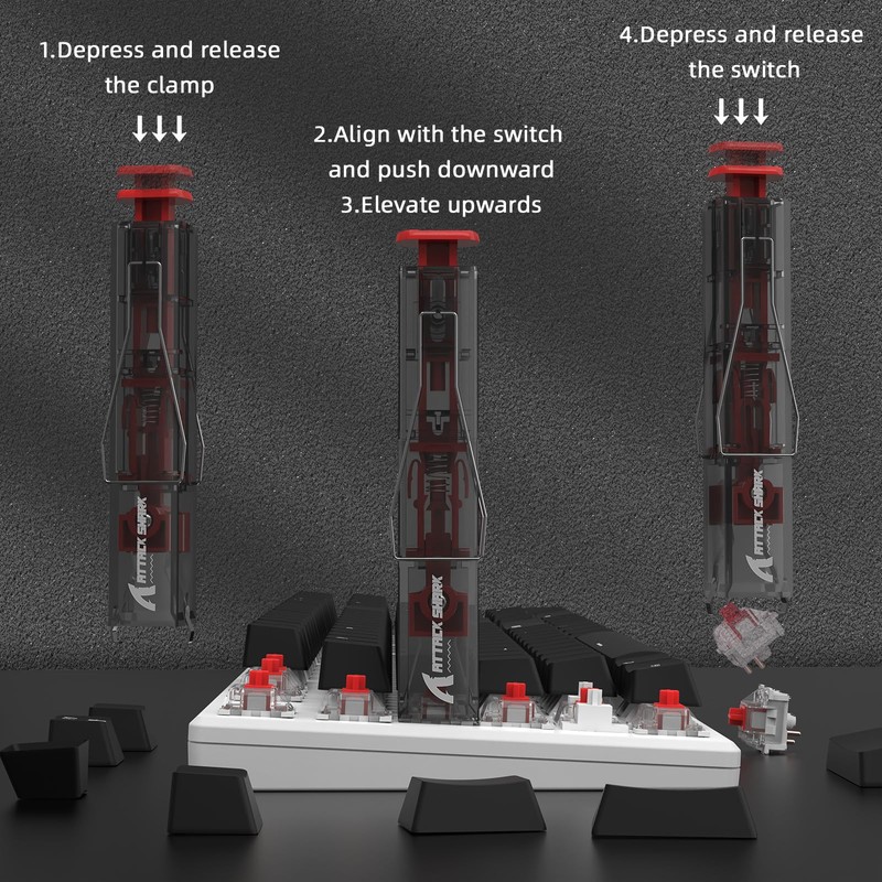 ATTACK SHARK KS01 2-in-1 Switch Puller Keycap Puller for Mechanical