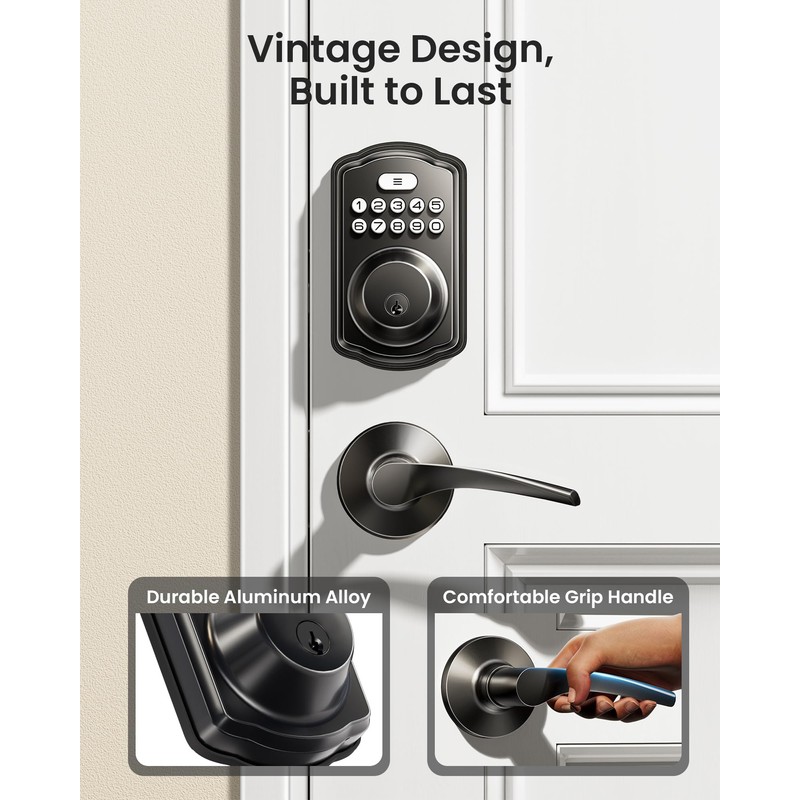Veise Keyless Entry Door Lock with 2 Lever Handles -