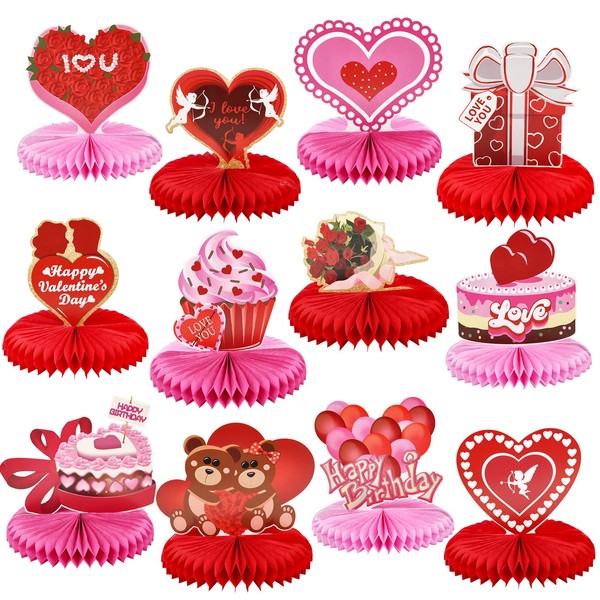 12 Pieces Of Valentines Day Centerpiece Decorations For Table -