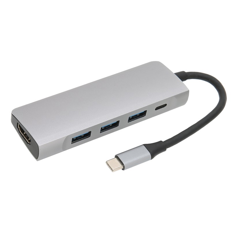 USB C Splitter Silver 5Gbps Speed Heat Dissipation Function Smart