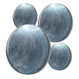 Fuel Rider 9" Baby Moon (9 1/2) Compatible wih GM Classic Set of 4 Metal Chrome Plated Center Caps