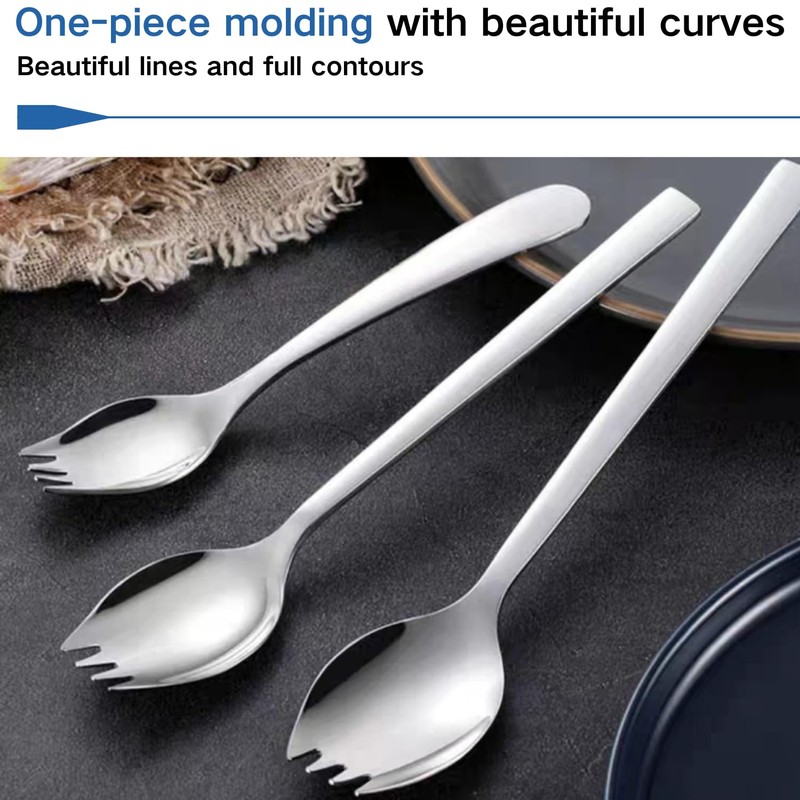 WEKTUNAA 4-pack Stainless Steel Sporks for Everyday Use,Camping Hiking Heavy