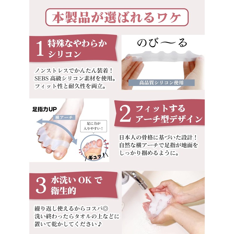 【フットケアのプロ監修】足指 広げる 足指セパレーター 足指サポーター【２種類セット】 | 足の快適工房