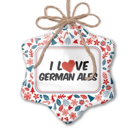NEONBLOND Christmas Ornament I Love German Ales Beer Red White Blue Xmas
