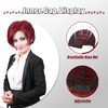 FantaLook Short Wine Red Cosplay Wig for Women Halloween Party