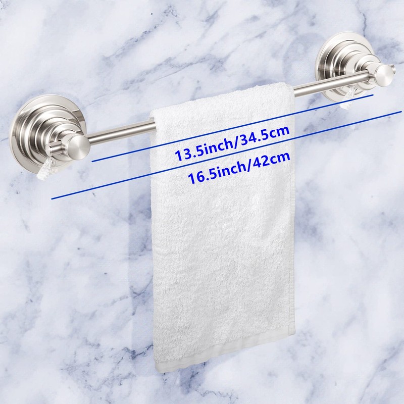 JiePai Suction Cup Towel Bar 16 Inch,Removable Vacuum Suction Towel