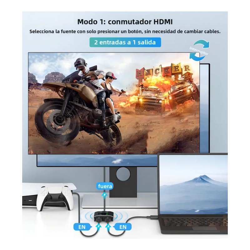 Qzgyoool Switch Splitter Hdmi Bidireccional Calidad De Imagen 4k Dehuka,Adaptador