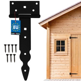 KOTARBAU® Cross Hinge T-Hinge Decorative Shutter Hinge Powder Coated Black 200 mm