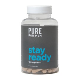Pure for Men Pure for Men Original Vegan Cleanliness Stay Ready Fiber Supplement | Helps Promote Digestive Regularity | Psyllium Husk, Aloe Vera, Chia Seeds, Flaxseeds | Proprietary Formula | 120 Vegan Capsules