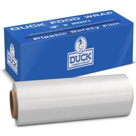 Duck Food Wrap, 18”x 2000 ft. Plastic Wrap with Seal & Slide Cutter on Box - Restaurant & Commercial Grade, Excellent Quality & Heavy Duty - Great For Sealing, 1 box