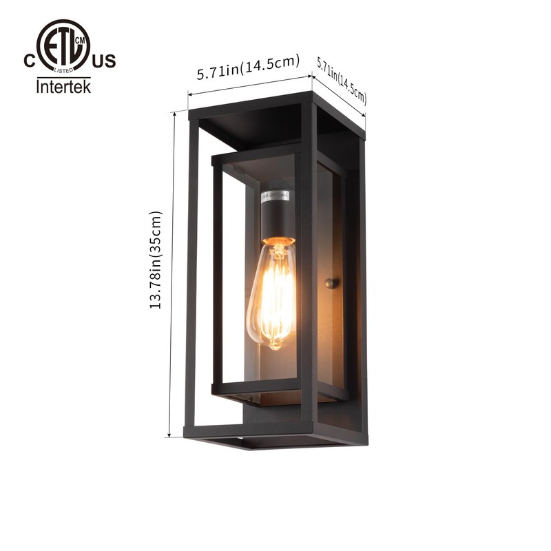 mirrea 14" Classic Outdoor Wall Sconce 1 Light in Matte