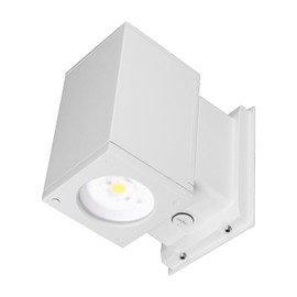 NICOR Outdoor OWCQ4D1022MV30WH Dorado 22W Square LED Wall Mount, 3000K, White Outdoor Cylinder Light, 4