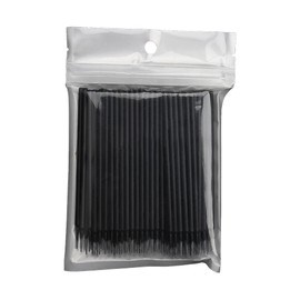 BOULTON Micro Brushes – Pack of 100 – Disposable Micropore Brushes Microbrushes – Micro Applicator Brushes Makeup Brushes Micro Brush Makeup Applicators for Cleaning Eyelash Extensions (Black)
