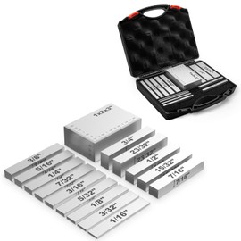 WEWEAL Setup Blocks Height Gauge Set, 15pcs Precision Woodworking Tools with Laser-Engraved Size Markings, Durable Aluminum Setup Blocks Kit for Router Table Saw