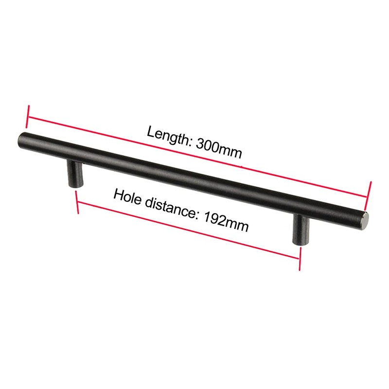 ANSIEDIO Kitchen Cupboard Handles Black - 6 Pack Stainless Steel