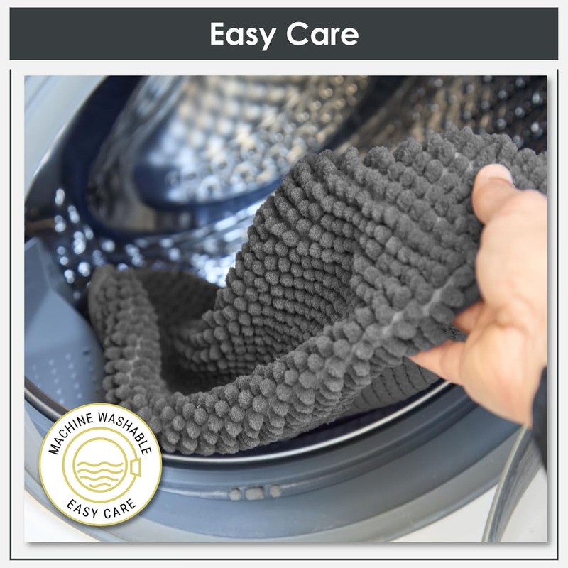 Emma Barclay Noodle Soft Touch Non-Slip Bathroom Rug in Graphite