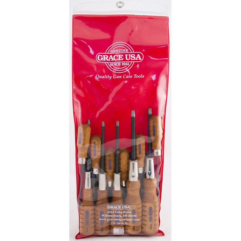 Grace USA Star Screwdriver Set, 11 Sizes, Torx Head, Steel