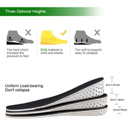 Plantillas de Aumento de Altura, Almohadilla de Zapatos de Inserción de Elevación de Talón, Plantillas Invisibles de Aumento de Altura, Almohadilla de Zapatos de Inserción de Elevación de(4CM)