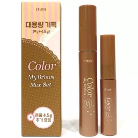 Etude 에뛰드 청순 거짓 브라우 카라 대용량 세트 9g + 4.5g Etude Pure False Brow Cara Large Set 9g + 4.5g [Rich Brown No. 1]