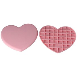 1pc Silicone Placemat, Pink, Silicone Heart-Shaped Mat, Heat Resistant Pot Holders, Multipurpose Non-Slip Kitchen Hot Pads for Countertops & Tables, Hot Dishes, Cookware, 6.1 * 6.69in
