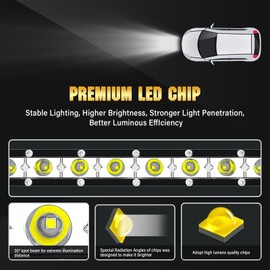 RIGIDON 2PCS 15W LED Light Bar with Wiring Harness kit,4Inch Slim Single Row Light Bar Spotlight Waterproof LED Work Light for Truck Boat Car ATV UTV SUV