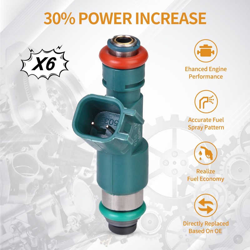 AISHAN 6PCS Fuel Injectors 4 Holes Compatible with Volvo S80