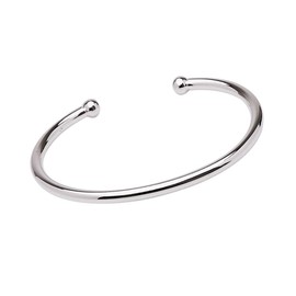 VN Jewelry Silver Bracelet for Women Men | 925 Sterling Silver Solid Open Torque Bangle