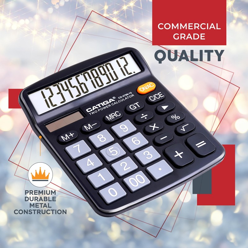 CATIGA Desktop Calculator (2 Pack) 12 Digit with Large LCD