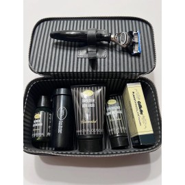 The Art Of Shaving Art Of Shaving Kit W/ Leather case Black Resin Razor, Travel Brush & 4 Cartridge - Unscented
