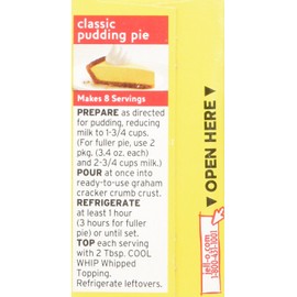 Jell-O Lemon Flavor Instant Pudding & Pie Filling, 3.4 Oz (96g) 4-pack