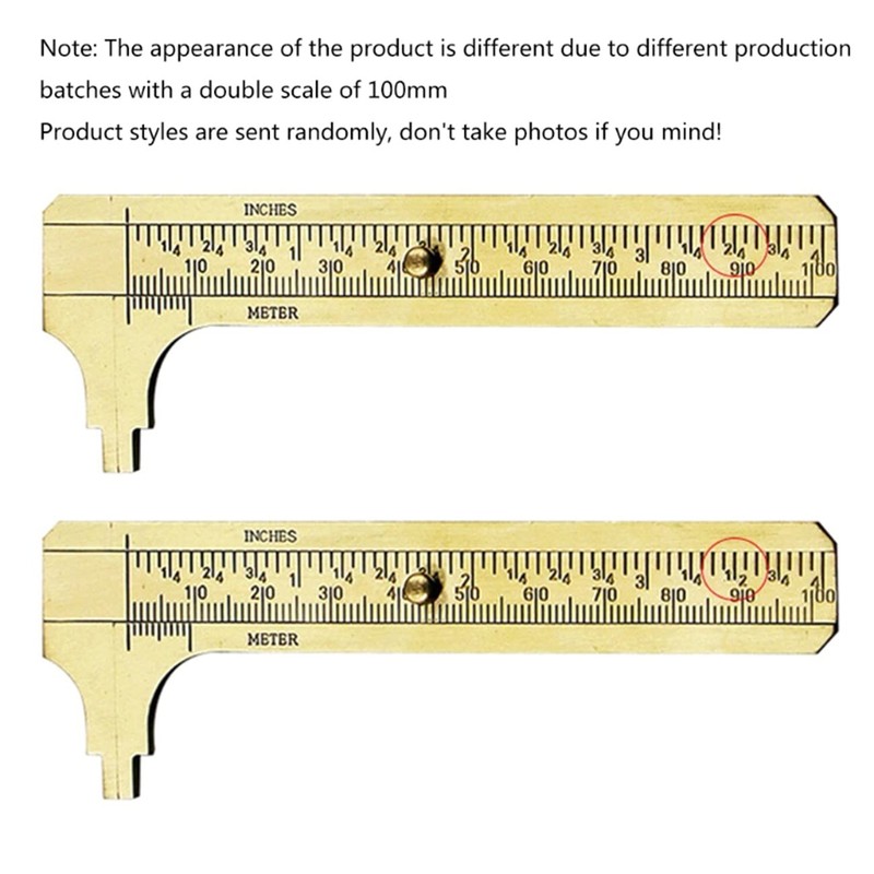 100mm (3.94in) Easy Sliding Gauge Brass Vernier Caliper Ruler Measuring