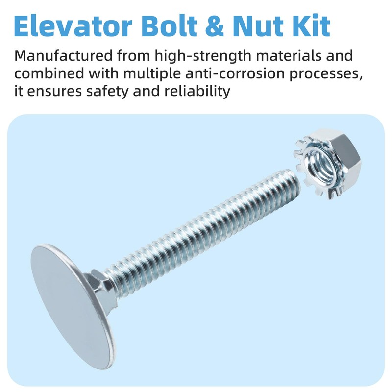 2" Elevator Bolt & Nut Kit (10 Pcs) Compatible with