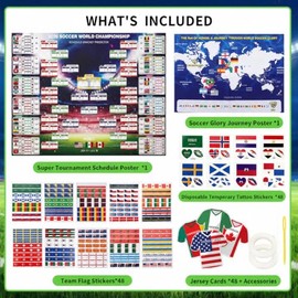 Cartel de Horario Extra Grande de la Copa Mundial de Fútbol 2026, Calendario de Pared con Gráfico del Torneo de 48 Equipos, Seguimiento de Partidos de
