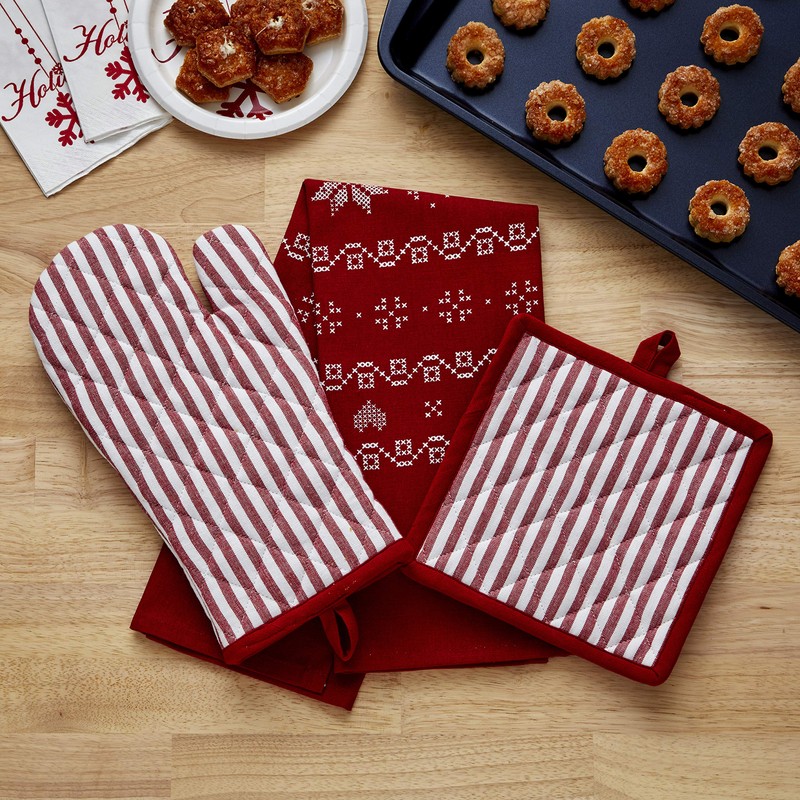 SKL Home Snowflake Winter Dish Towel Set, 18x28