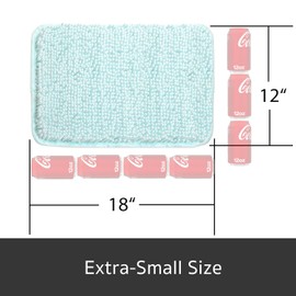 Yeaban Small Bathroom Rugs 12"x18" – Thick Chenille Bath Mats | Absorbent and Washable Bath Rug Non-Slip, Plush and Soft Rugs for Bathroom, Shower, Sink(Aqua)