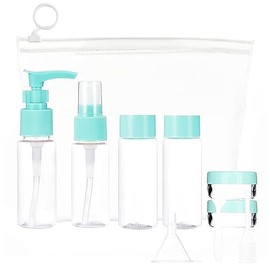 KAREN Botellas De Viaje Para cosméticos,Set De 11 Botellas De Viaje Líquidas Vacías,kit de viaje aseo personal,Conjunto de contenedores de aseo portát