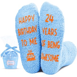 HAPPYPOP Gifts for 24 Year Old Woman Man Female Male, 24 Year Old Girl Boy Gifts, Birthday Socks for Her Him