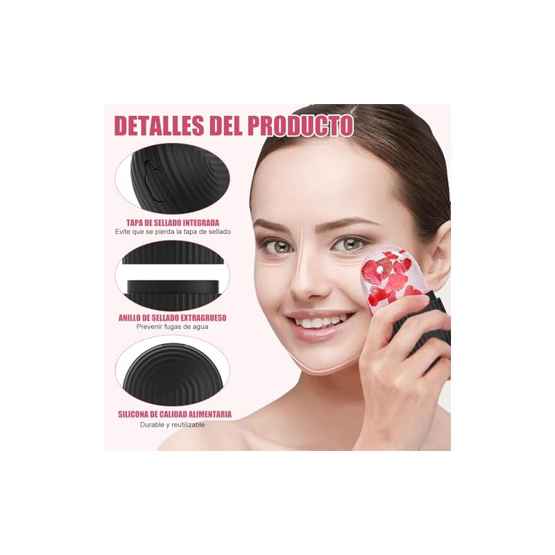 Rodillo Facial, Juego de 2 Piezas con 2 Bolsas, Hielo
